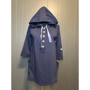 Susan Graver Pullover Hoodie Size XS Extra Small Navy Blue‎